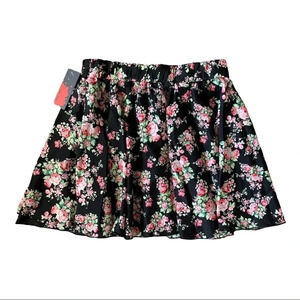Sho sho Skirt Black with Pink Floral A Line Pullon Mini New Size S